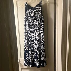 Tommy Hilfiger Black and White Floral Midi Dress
